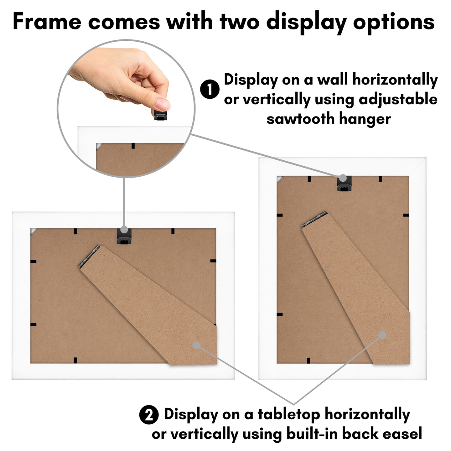 Americanflat Picture Frame with Mat - Photo Frame for Wall Display - Shatter Resistant Glass - Adjustable Hanging Hardware - Includes Easel