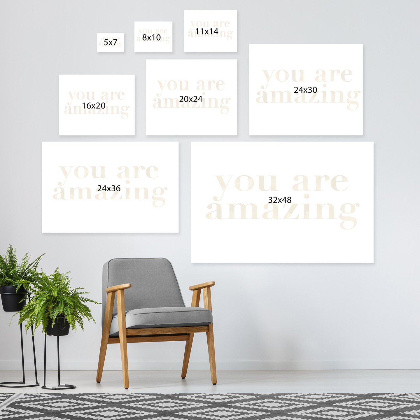 You Are Amazing Gold On White by Amy Brinkman  Gallery Wrapped Canvas - Americanflat