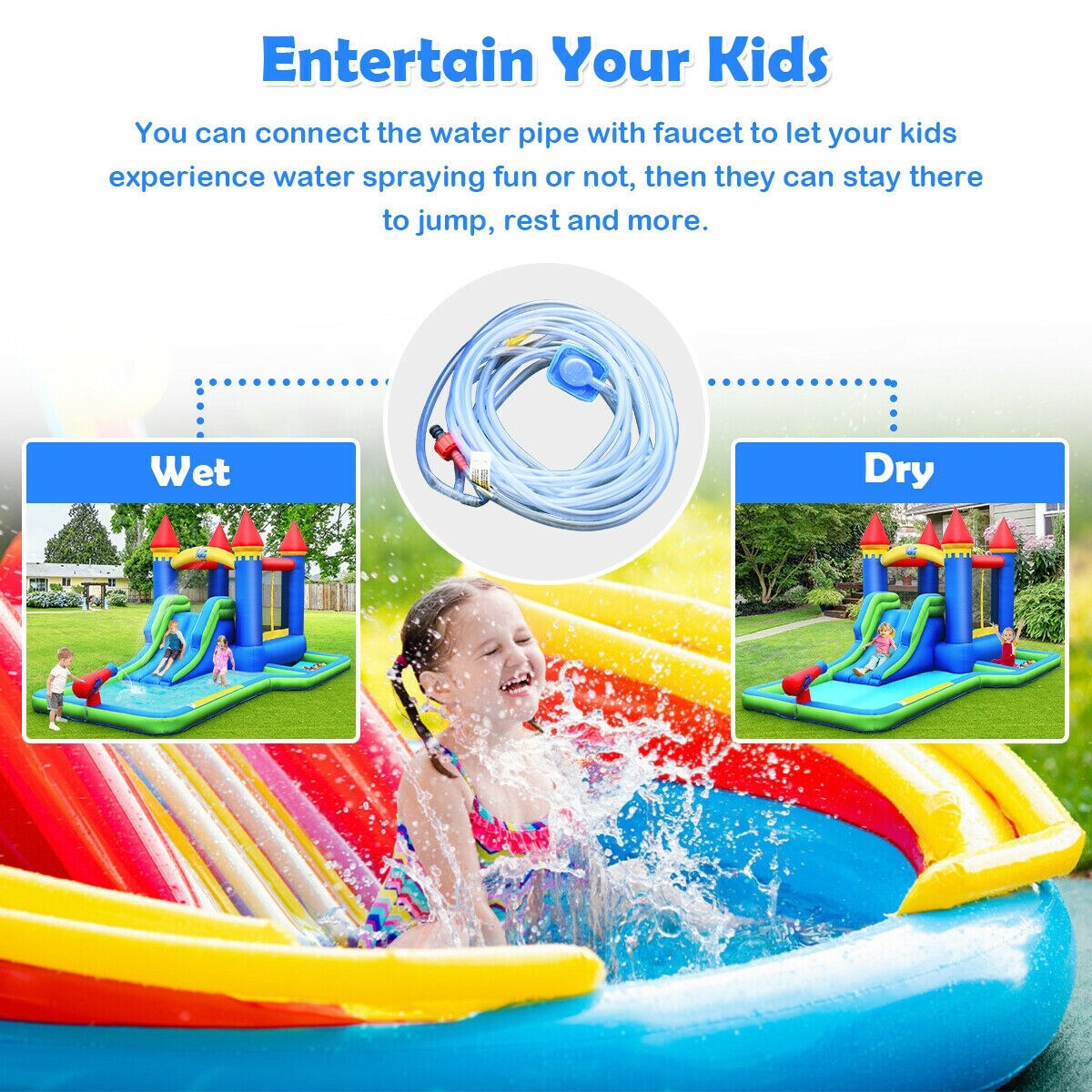 Kids Inflatable Bounce House Water Slide