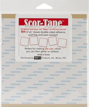 Scor-Pal SPC210 Scor-Tape Sheets, 6 by 6-Inch, 5-Pack