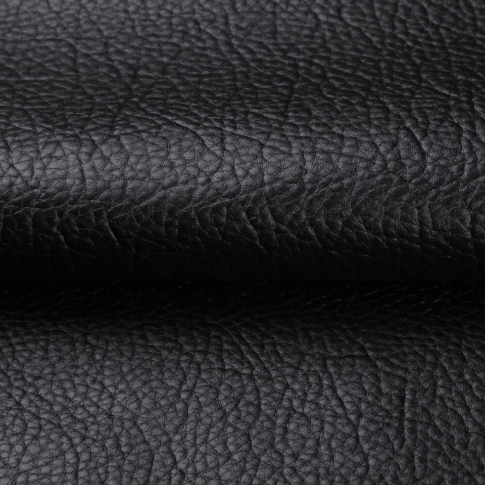 Black Vinyl Faux Leather Upholstery Fabric Cotton Backing for Sewing Crafts  DIY