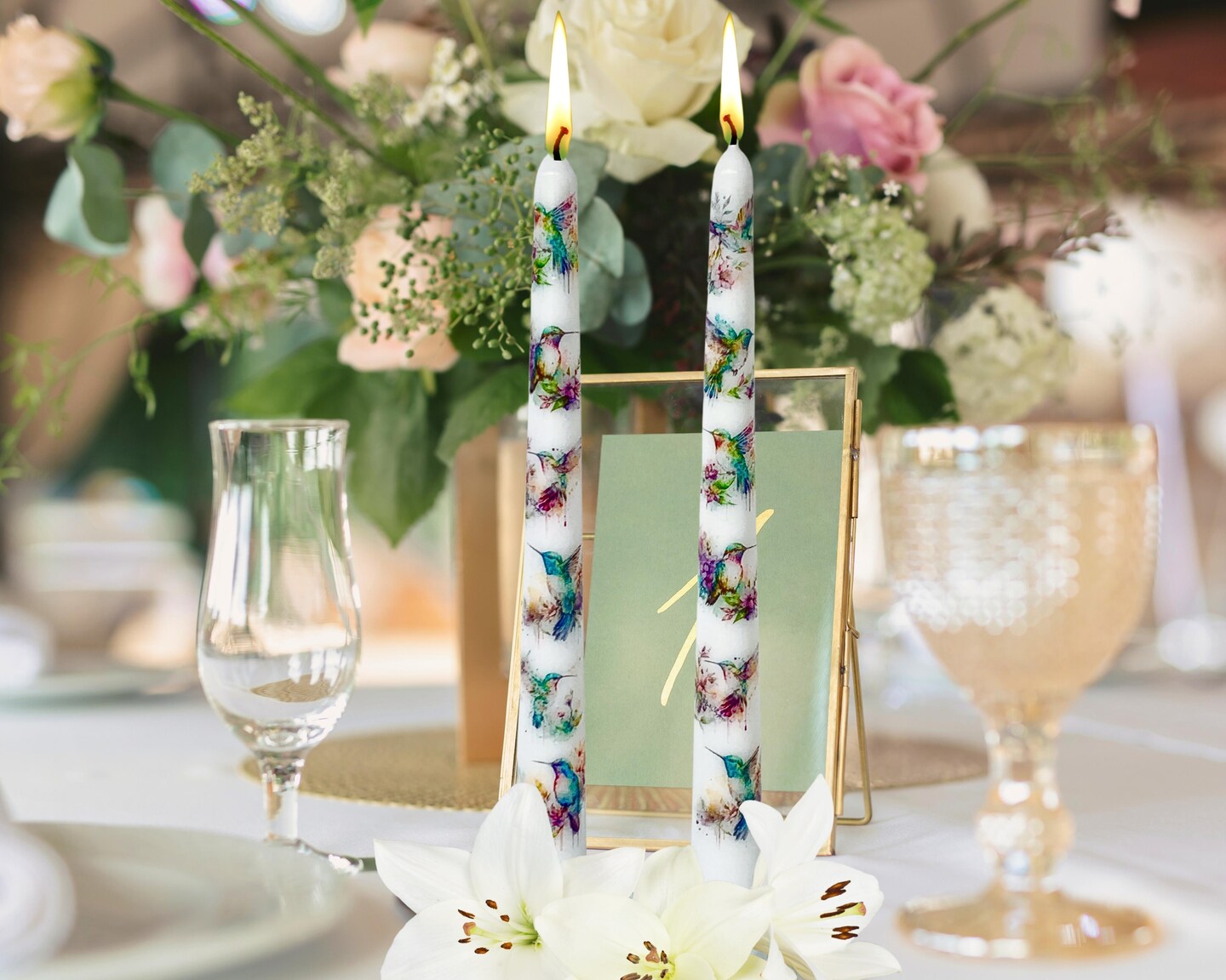 Hummingbird Candle, Hummingbird Taper, Spring Candlesticks, Bird Taper