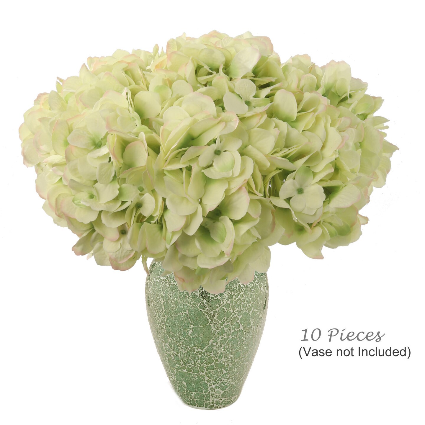 Set of 20: Artificial Silk Hydrangea Flower Picks, 7 Wide, Green, Floral Picks, DIY Craft Supplies, Parties & Events, Home & Office Decor