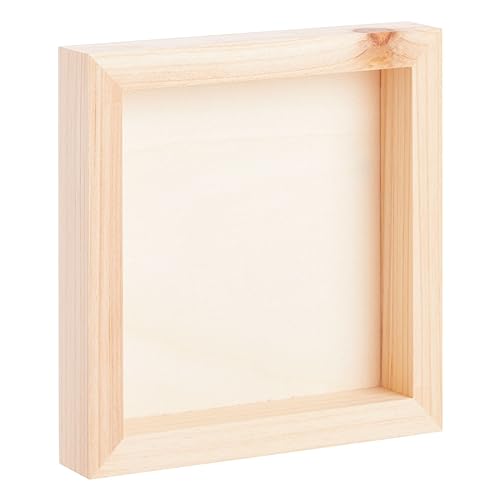 6 Pack Unfinished Wood Canvas Boards for Painting, 6x6 Square Wooden Panels for Crafts