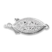 JewelrySupply Sterling Silver Filigree Pearl Necklace Clasp (19x8mm) Sterling Silver with .925 STAMP