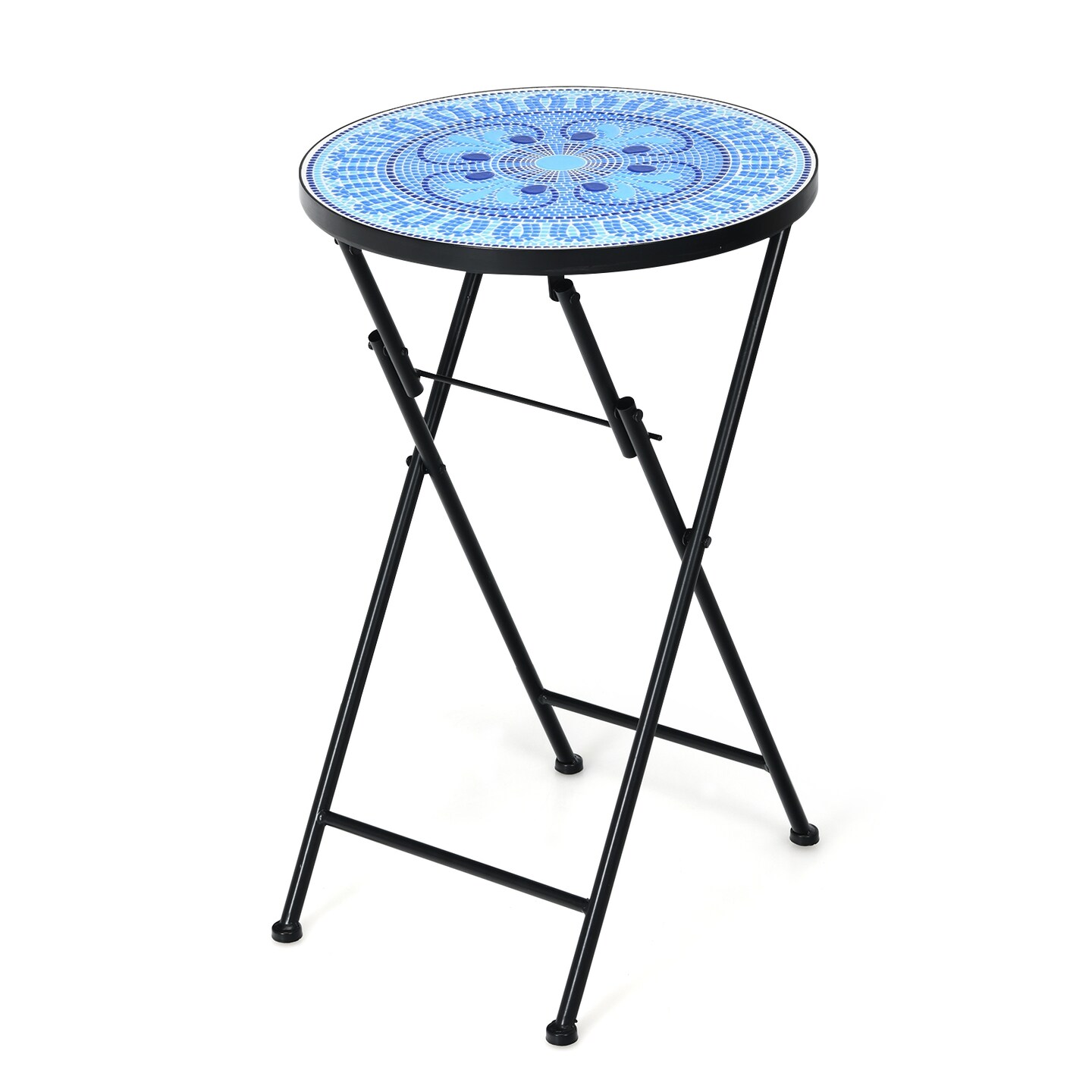 Folding Mosaic Side Table Accent Table
