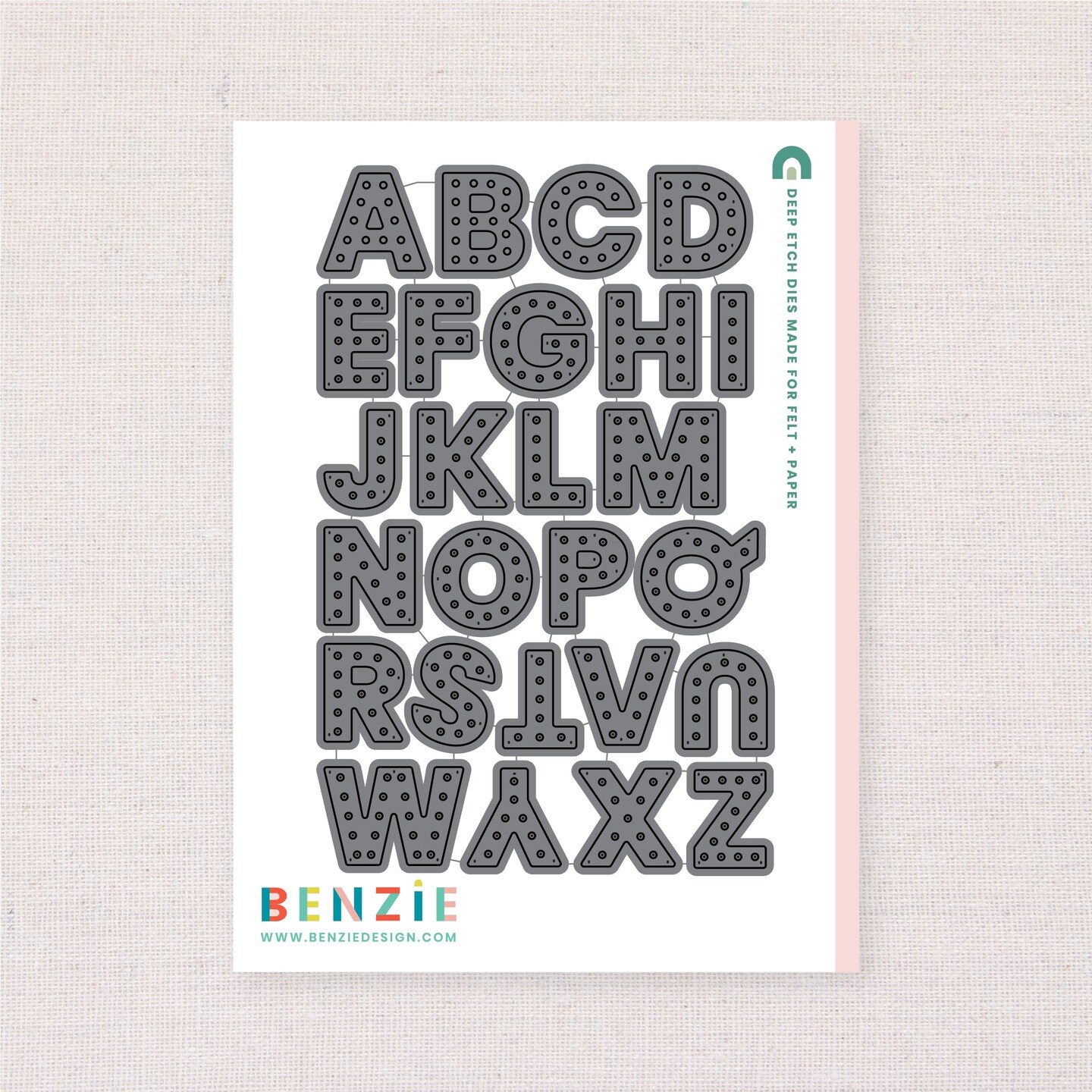 Alphabet Deep Etch Die, Stitchable Letters