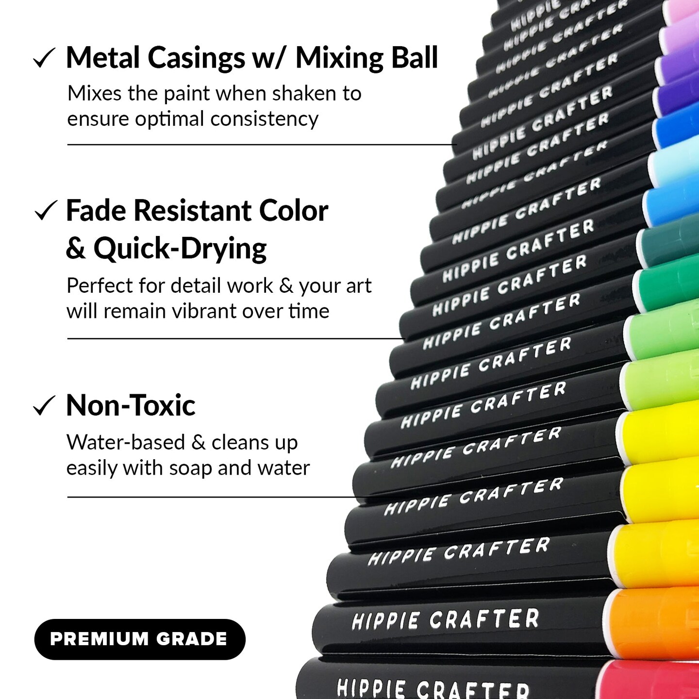 Acrylic Markers Paint Pens Premium Acrylic Paint Pens for Rock Painting Wood Metal Glassware and Ceramics Acrylic Paint Pens Paint Markers for Canvas Vinyl Leather Plastic &#x26; Glass 25 Color Set
