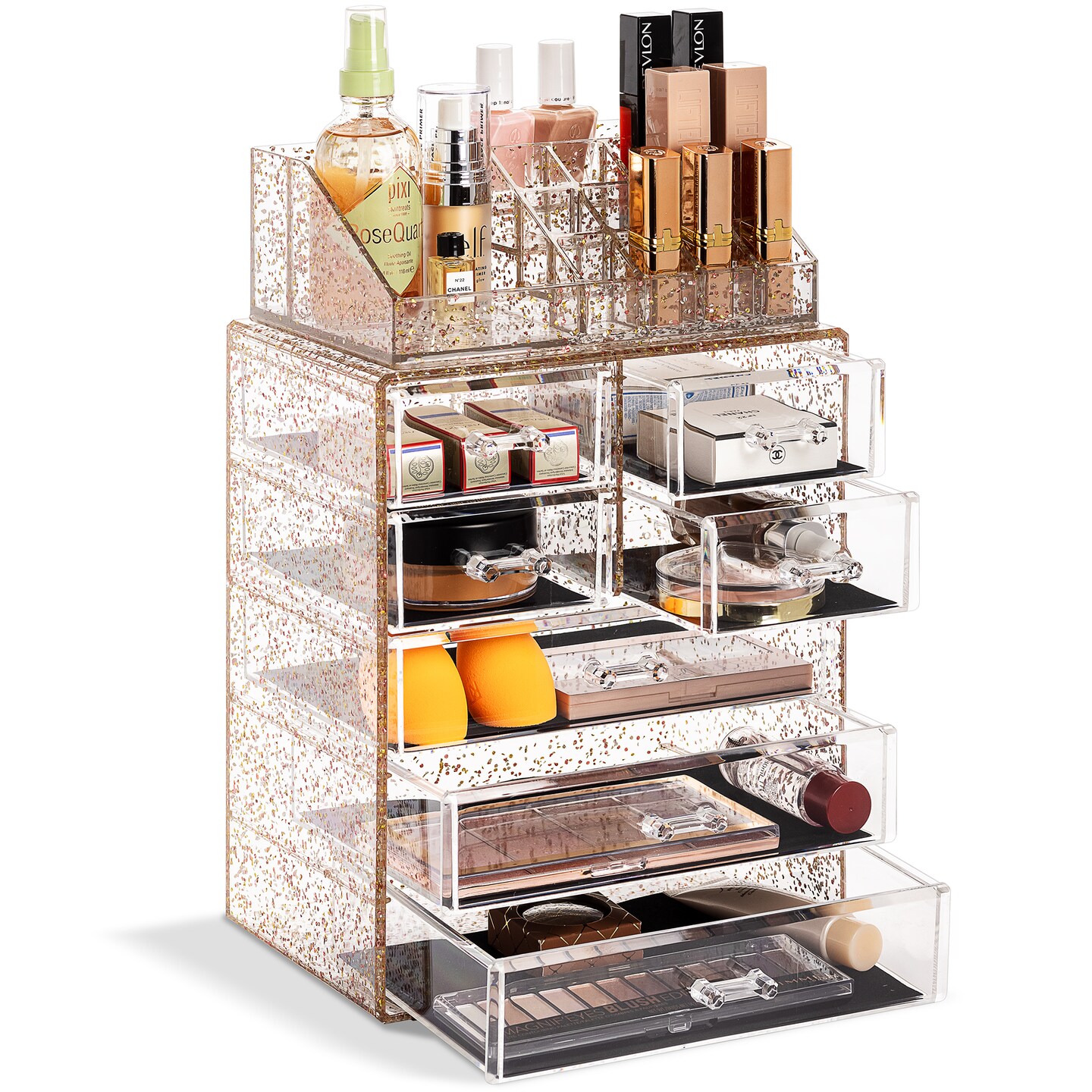 Sorbus Medium Makeup Organizer Set - (3 Large / 4 Small Drawers/Top Tray)