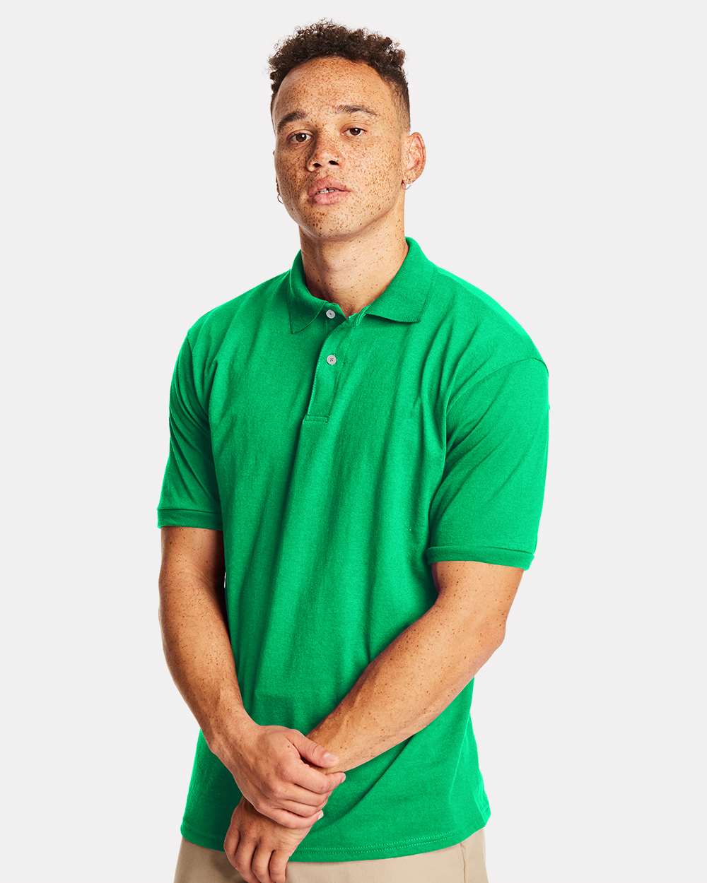 Hanes Men's EcoSmart Jersey Polo Shirt Cotton Polyester Blend Classic Fit Casual Workwear
