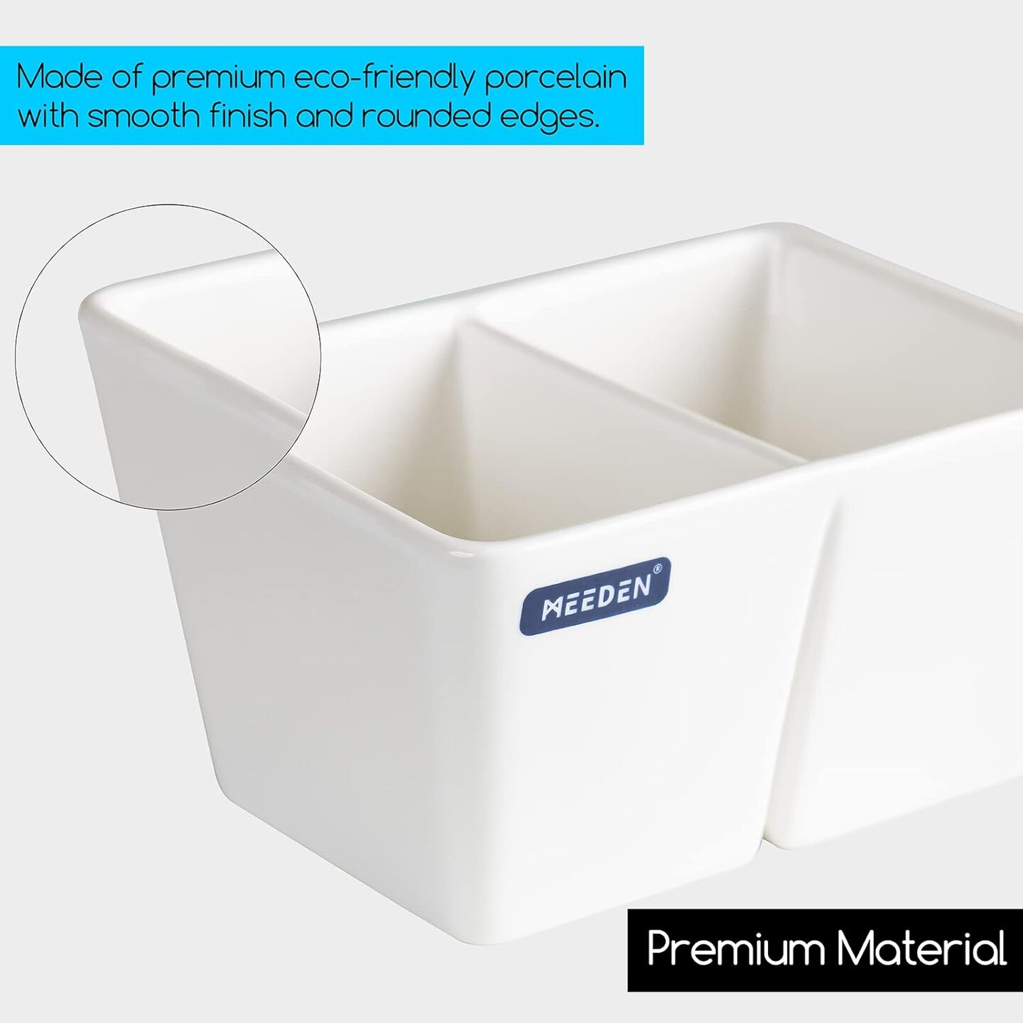 MEEDEN Ceramic Paint Palette, Paint Brush Wash Bowl, 2 Deep Well Artist Paint Palette, White Porcelain Watercolor Painting Dish, Large Capacity Paintbrush Washer for Watercolor Gouache Painting