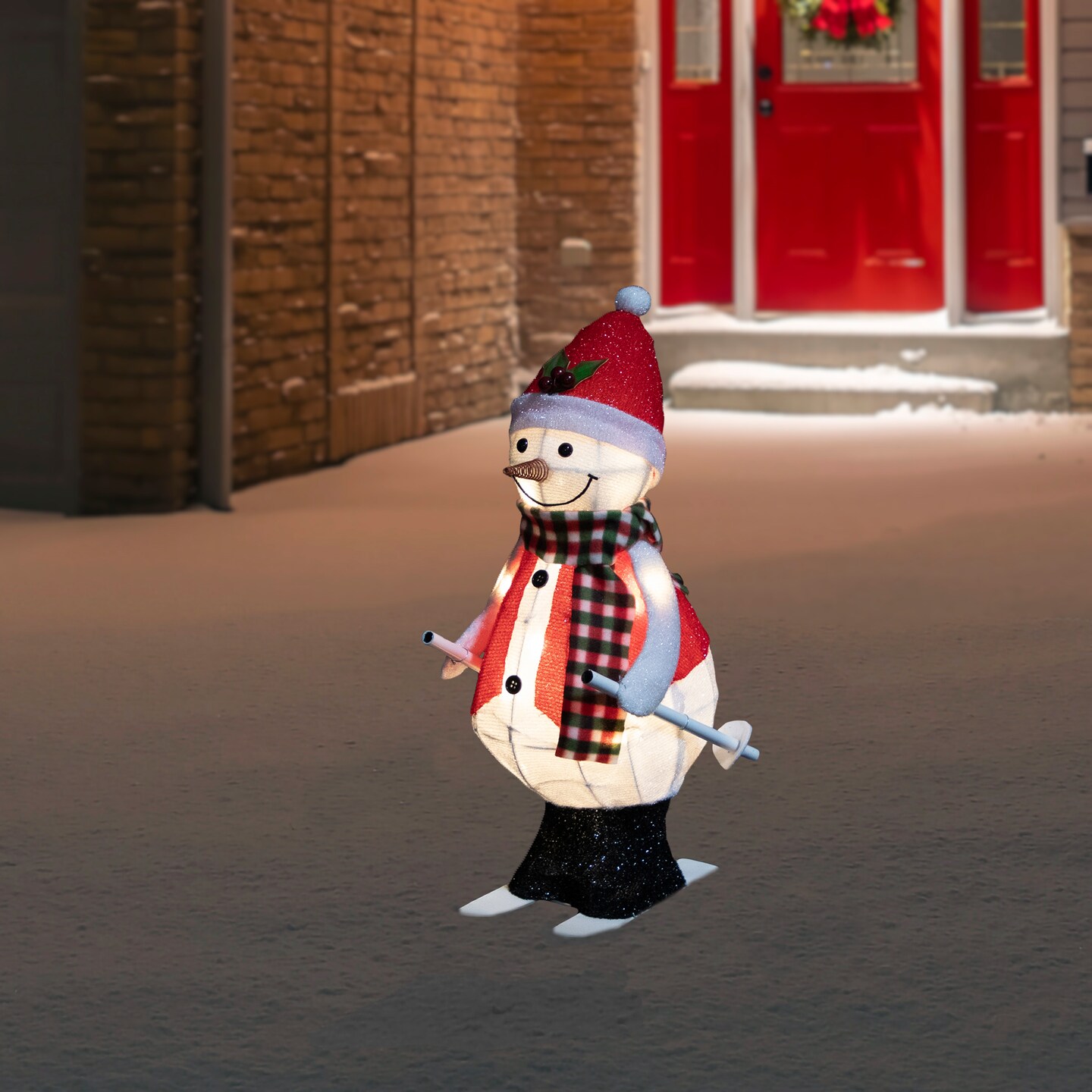 Northlight LED Lighted Animated Skiing Snowman Outdoor Christmas Figure - 24&#x22;