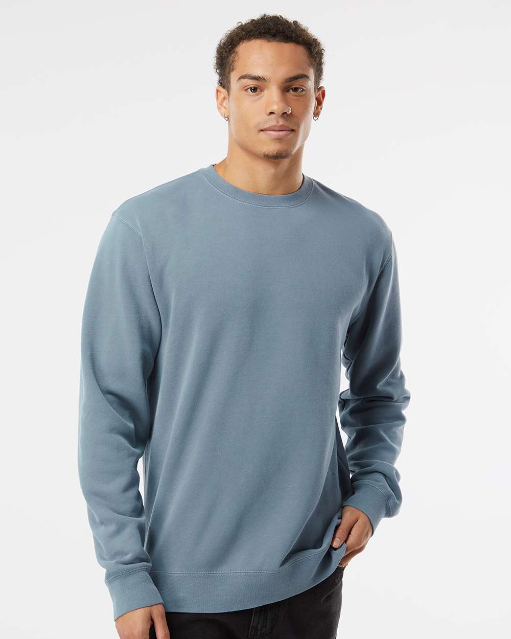 Independent Trading Co.&#xAE; Midweight Pigment Dyed Crewneck Long Sleeve Sweatshirt