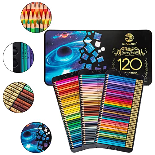 120 Colored Pencils for Adult Coloring, Premier Color Pencils for Layering Shading Blending, Holiday Gifts for Artist Drawing, Oil Based Colored Pencils