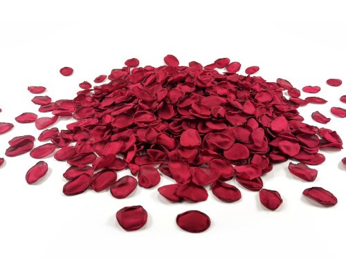400PCS Silk Rose Petals Burgundy Red Wedding Supplies Flower Girl Basket Table Aisle Runner Party Dinner Bridal Shower Decoration Valentine's Day Decor