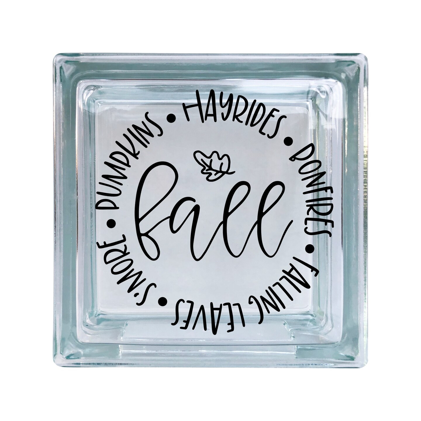 Pumpkins Hayrides Bonfires Thanksgiving Fall Vinyl Decal For Glass