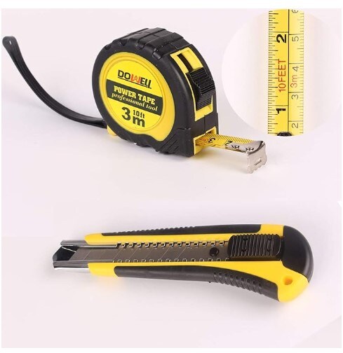 10 Piece Mini Portable Tool Kit,Home Repair Hand Tool Kit with Plastic Tool Box Storage Case