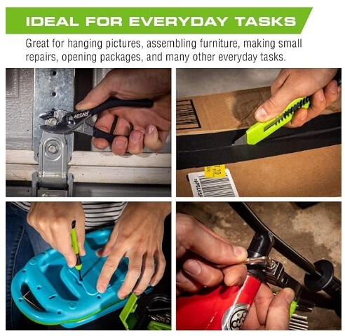 39-Piece Home Hand Tool Kit with Storage Case for Household Repairs, Home, Office, Apartments, and Dormitories