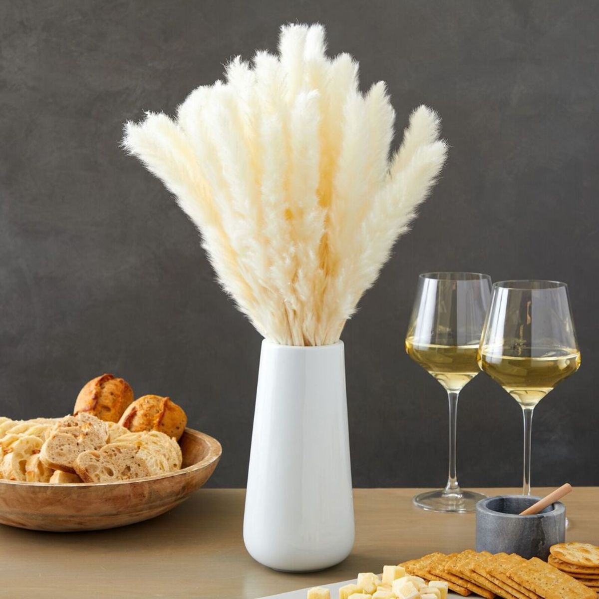 Decorative Pampas Grass with Ceramic Vase 40 packs