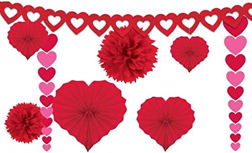 Amscan Blushing Valentine&#x27;s Day Paper Party Decorating Kit