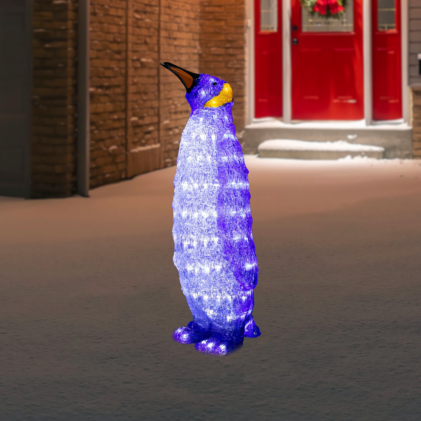 Northlight LED Lighted Commercial Grade Acrylic Penguin Outdoor Christmas Decoration - 26&#x22; - Pure White Lights