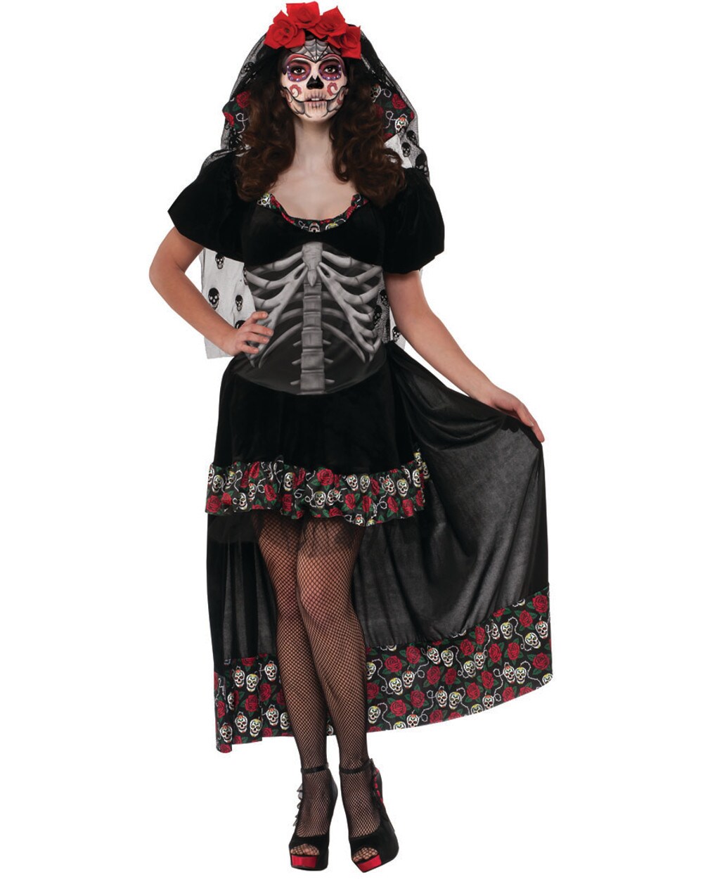 Women's Dia De La Muertos Queen Of The Dead Senorita Dress Costume