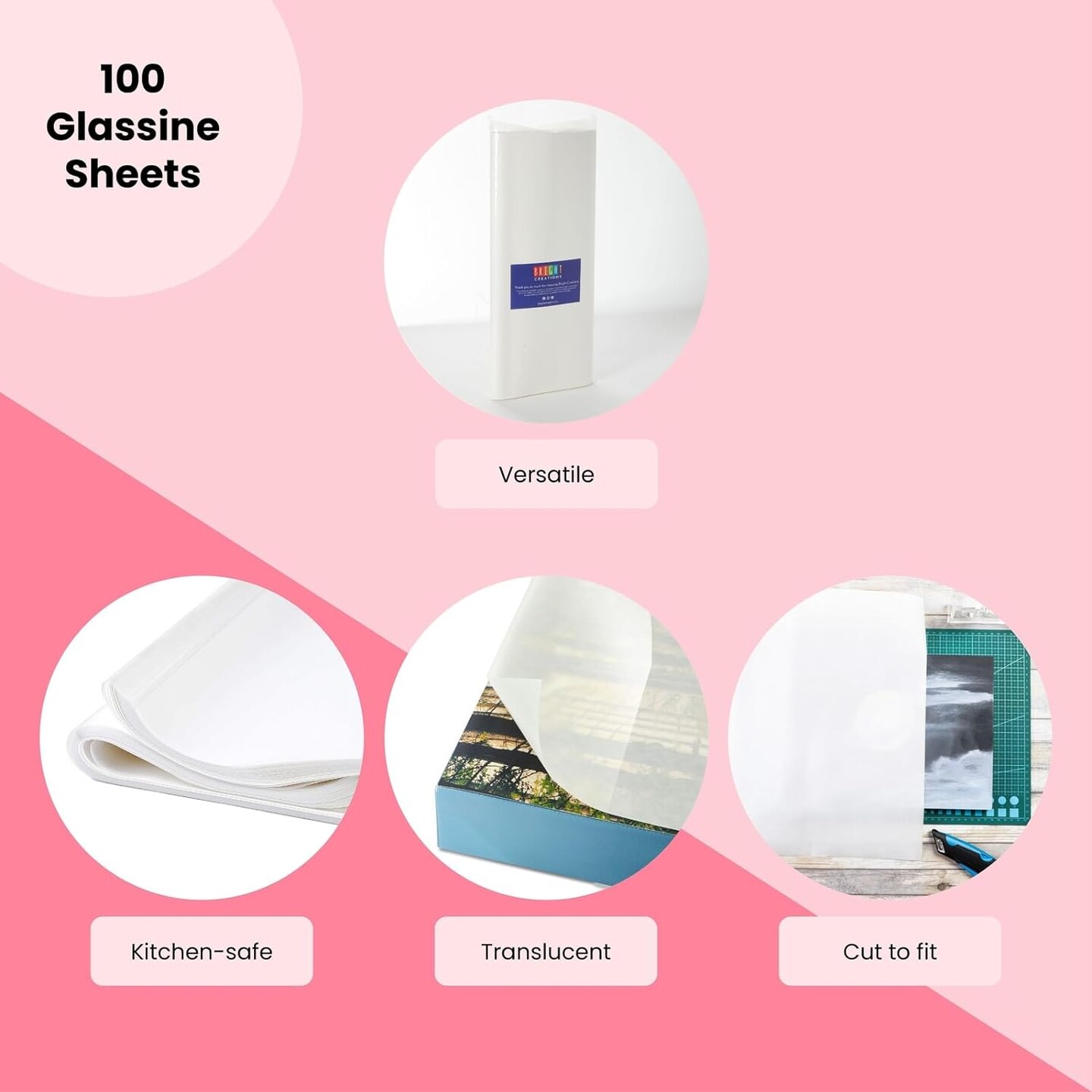 100 Pack 16 x 20-Inch Glassine Paper Sheets - Pastelmat Achival for Protecting Artwork, Photographs, Documents and DIY Crafts