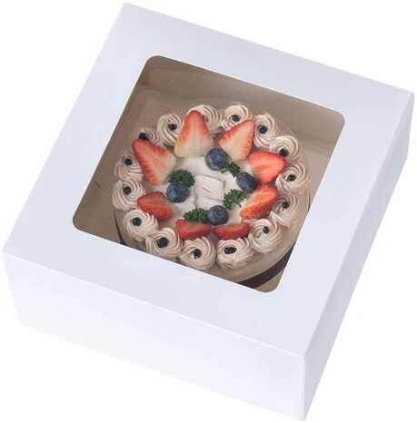 10 x 10 x 5&#x22; White Bakery Boxes with Window Pastry Boxes for Cakes, Cookies and Desserts