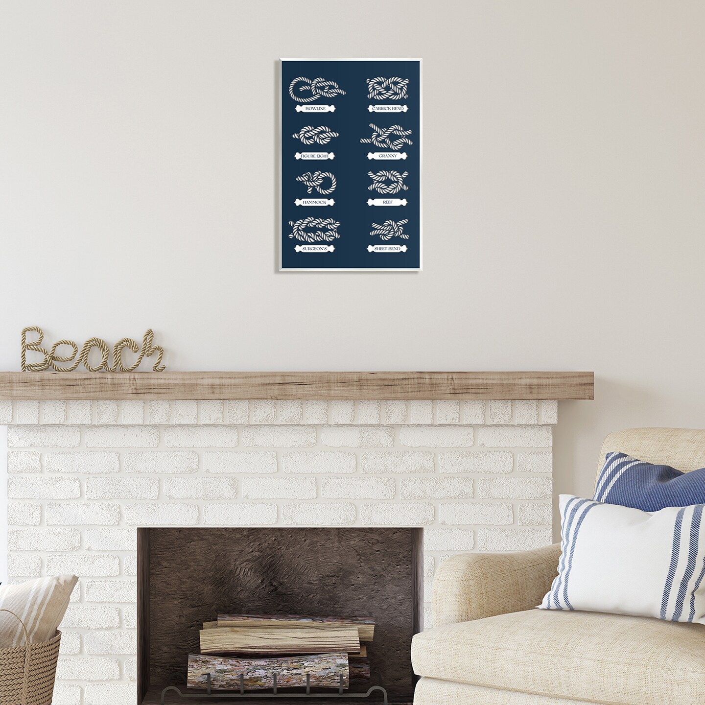 Stupell Industries Boating Knots Nautical Diagram Wall Plaque Art