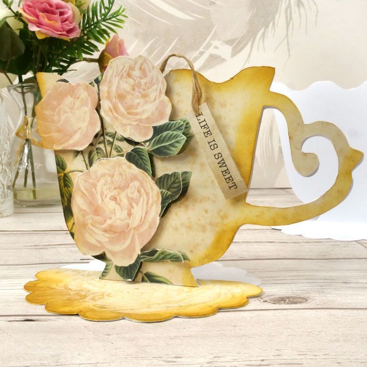 Hunkydory Crafts Luxury Shaped Card Blanks &#x26; Envelopes - Teacup