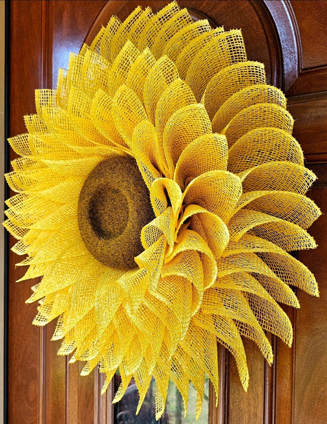 Yellow Sunflower Front And Double Door Burlap Flower Wreath For Spring Summer Fall Seasonal Porch Decor Outdoor Decorations Home Gift Idea