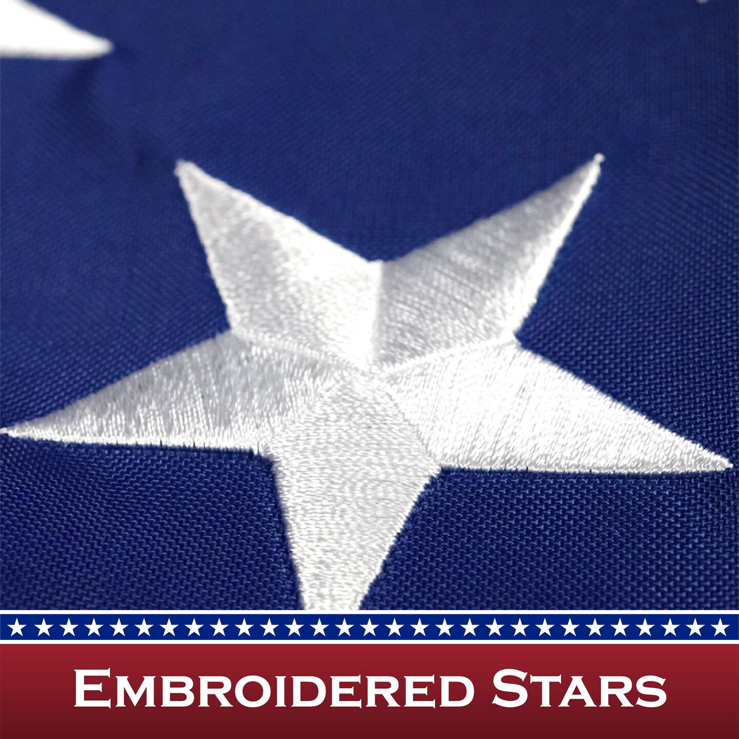 American Flag 210D Embroidered Polyester 2x3 Ft - with Pole Sleeve