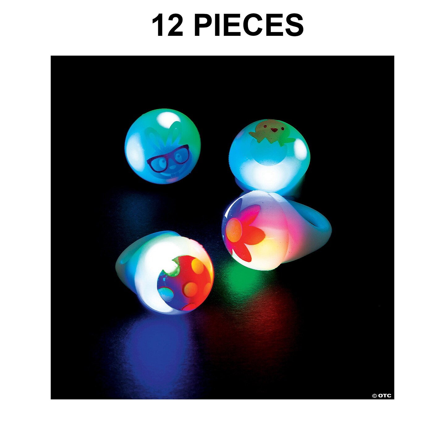 Light-Up Easter Rings - 12 Pc.