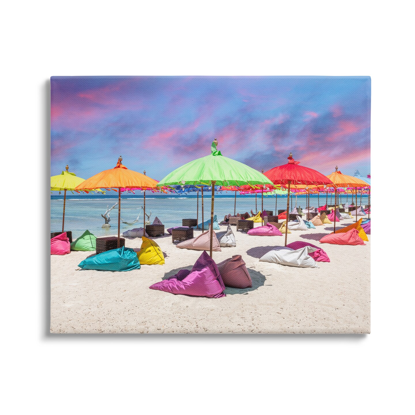 Stupell Industries Beach Umbrellas on Shore Canvas Wall Art