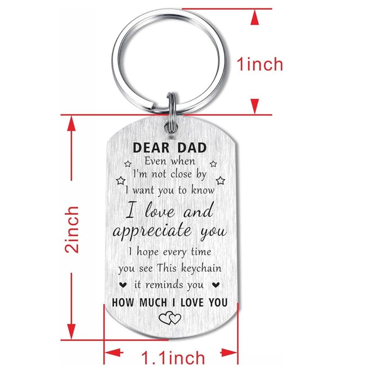 Metal Keychain with Meaningful Message for Father&#x27;s Day Gift