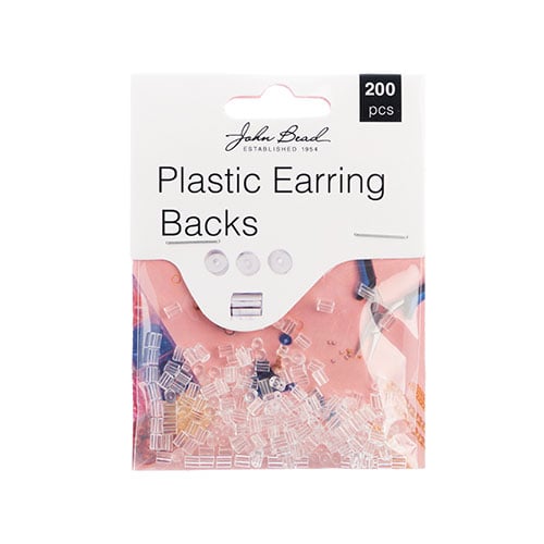 John Bead Must Have Findings 3x4mm Plastic Earring Backs, 200pcs
