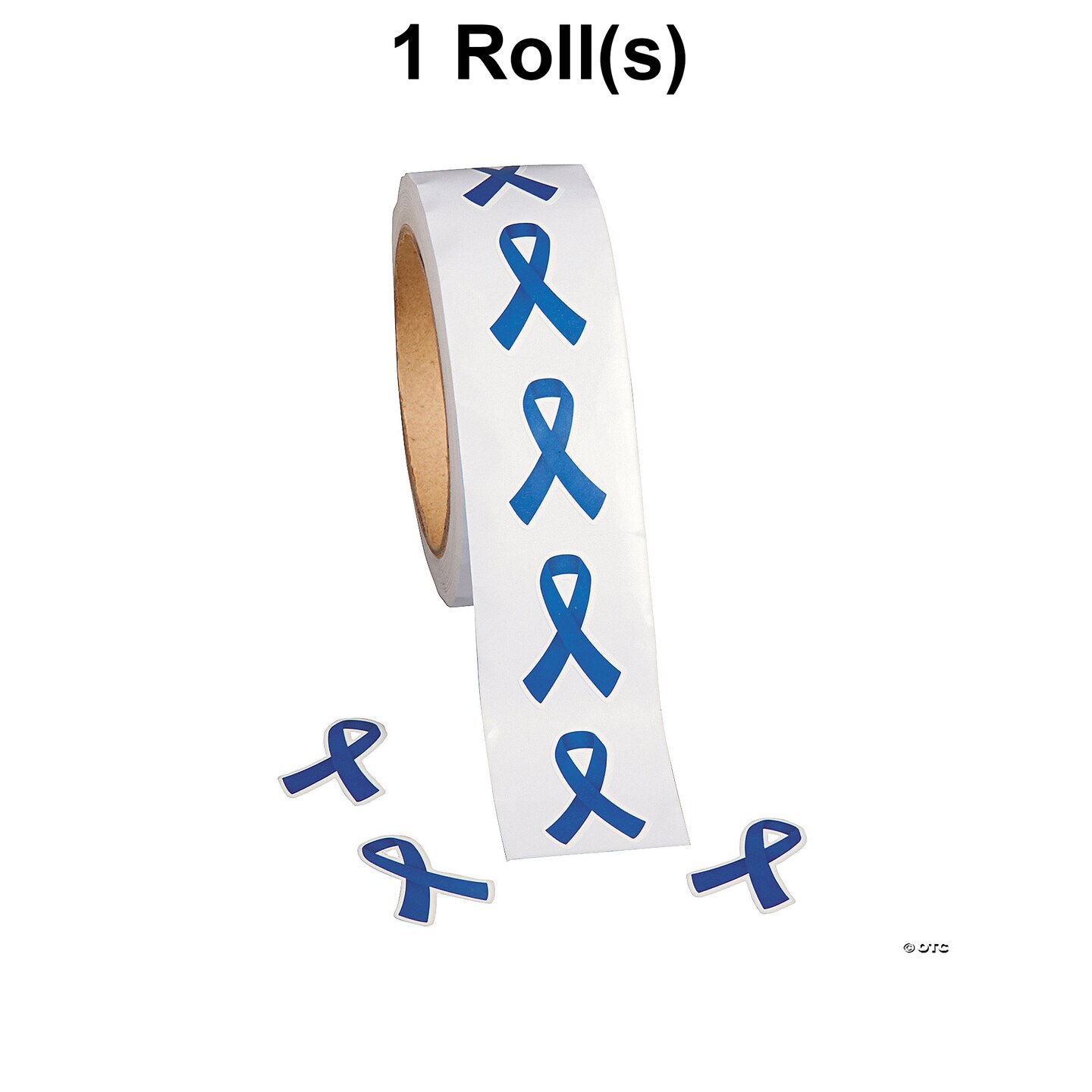 Bulk Teal Ribbon Awareness Sticker Roll 500 Pc.
