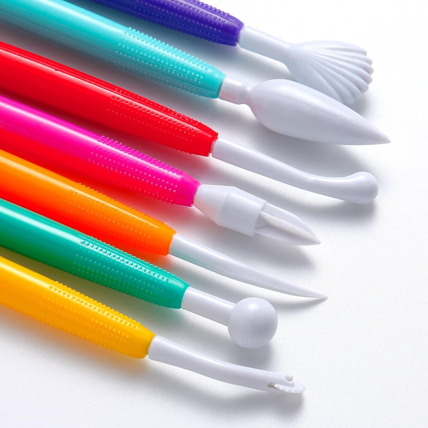 Plastic Clay Tools Clay Sculpting Tools Modeling Clay Tools Double Head Ceramic Pottery Tool Kit Cook Decorating Tools for Kids Crafts DIY Shaping and Sculpting, Assorted Colors