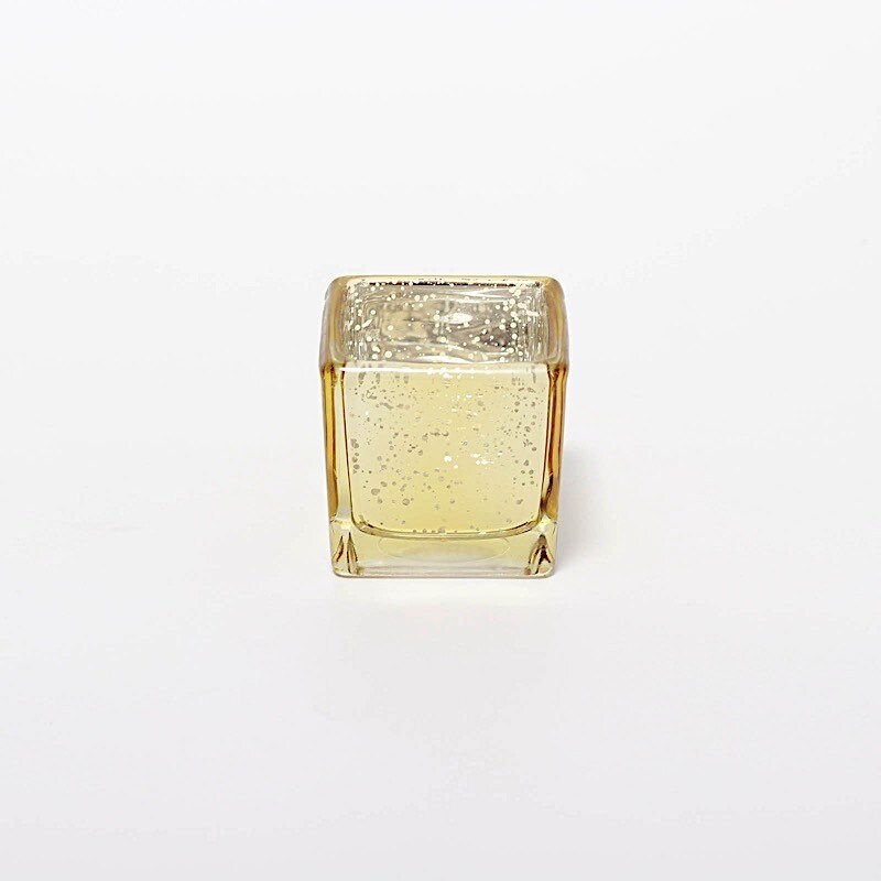 12 Square 2&#x22; Speckled Mercury Glass Votive Candle Holders
