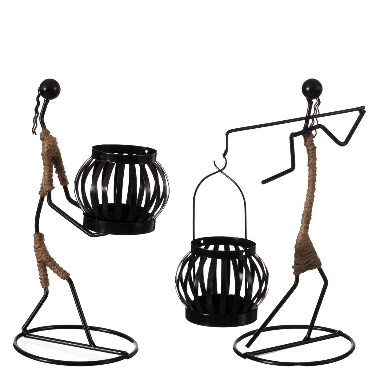 Modern Wire Figure Candle Holder Tea Light Lantern Decorative Centerpiece 8&#x22;