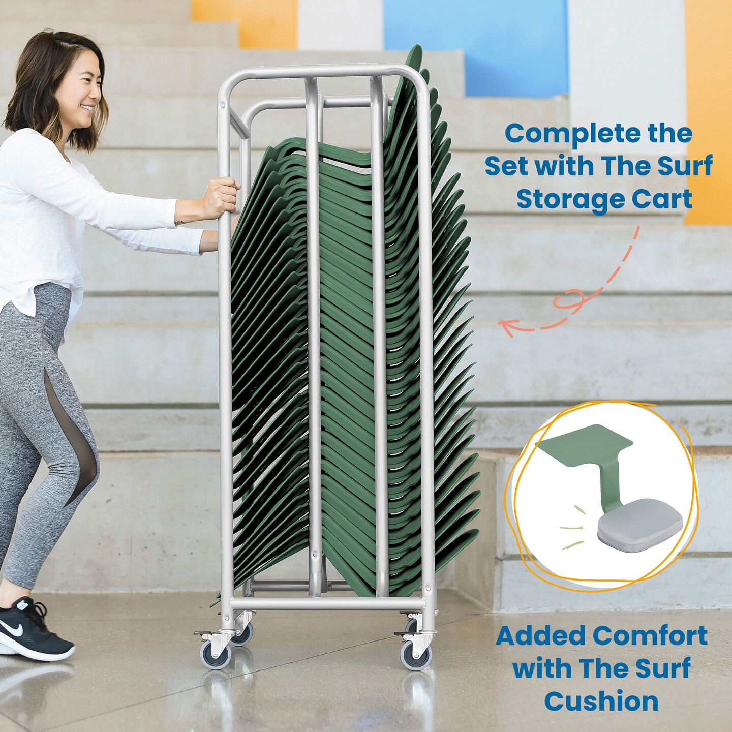 The Surf Portable Lap Desk, Kids Floor Desk, One-Piece Writing Table, Flexible Seating, 10-Pack