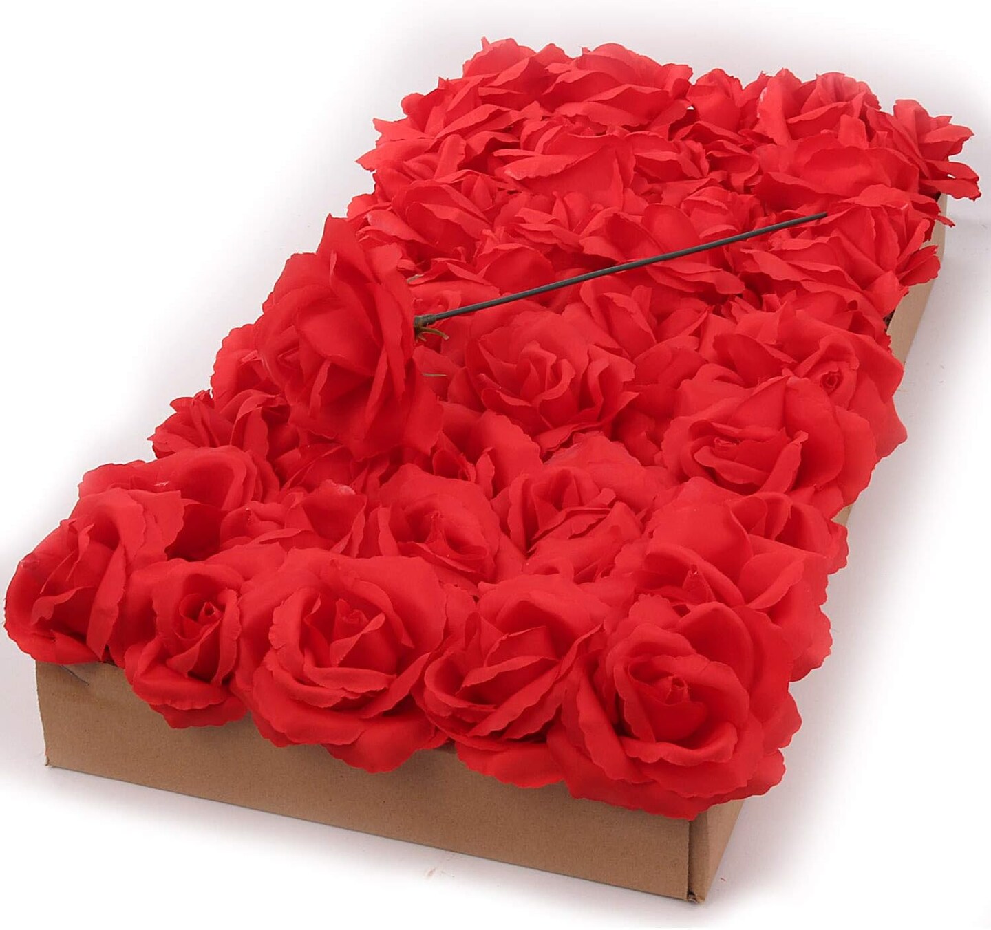 50-Pack Red Silk Rose Picks | 8-Inch Stems | Ideal for Weddings, Crafts, Events | Create Lifelike Centerpieces &#x26; DIY Floral Projects | Enhance Your Space with Elegant Roses