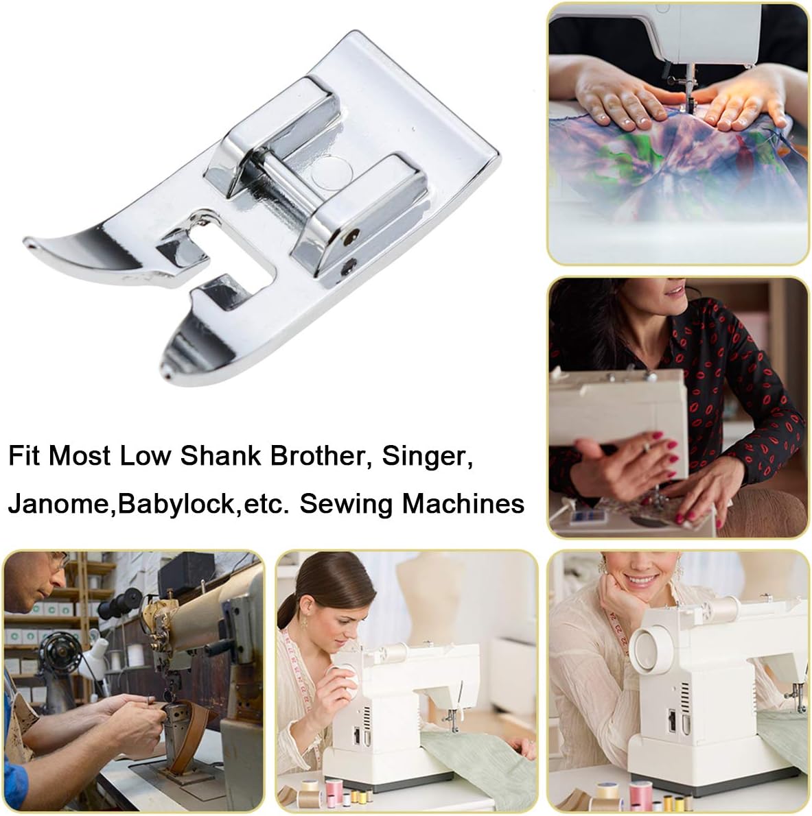 Universal General Purpose Zig Zag Foot Straight Stitch Foot for Singer, Brother, Janome, Kenmore, babylock, Toyota, etc. Domestic Low Shank Sewing Machines