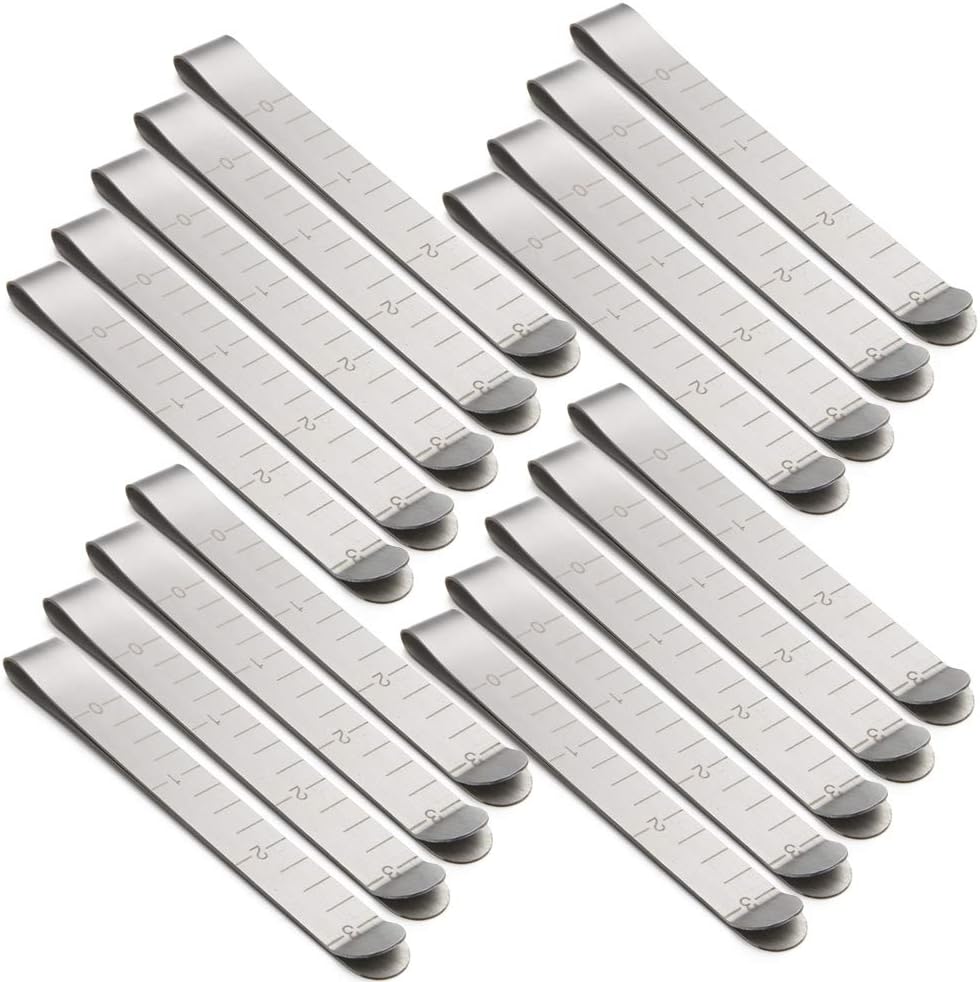 Clips Set of 20 Stainless Steel Hemming Clips 3 Inches Measurement Ruler Quilting Supplies