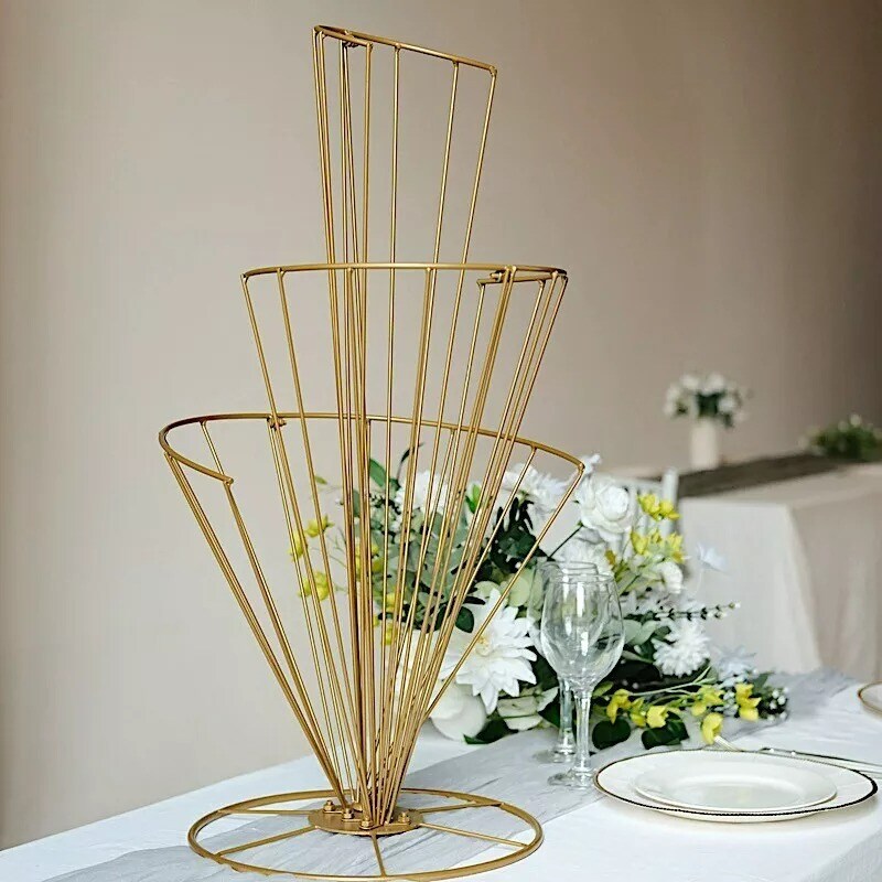 GOLD 28" Spiral Metal Flower DISPLAY STAND Wedding Table Centerpiece