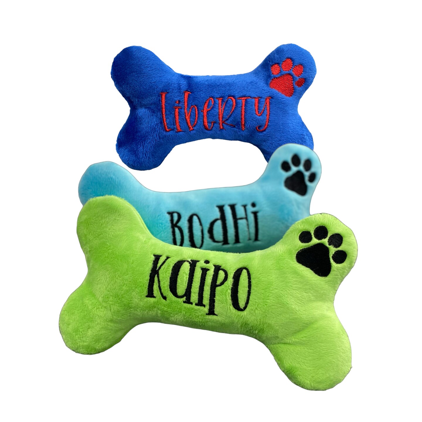 Personalized Bone Dog Toy With Crinkle