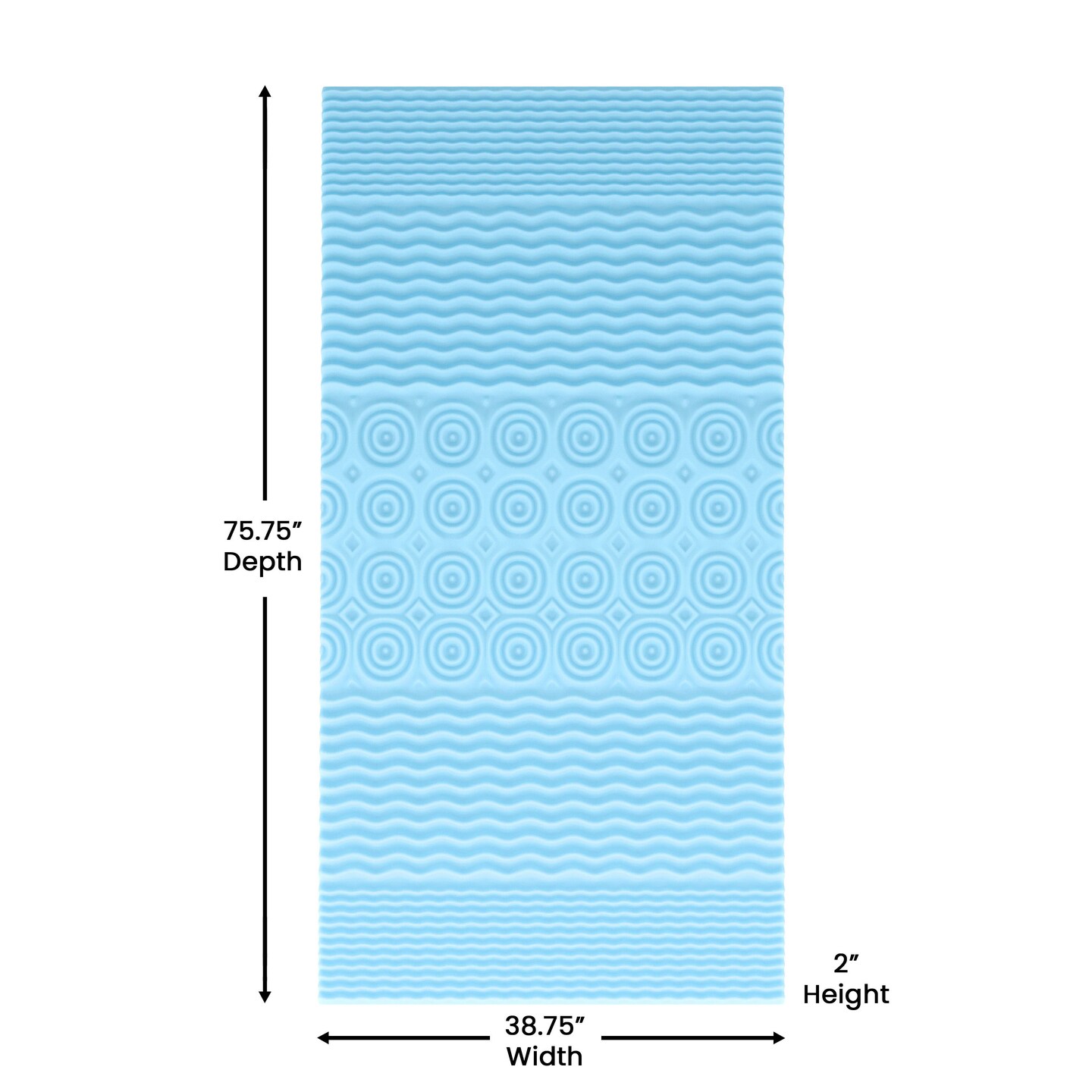 Emma and Oliver Astor Memory Foam Mattress Topper with Cooling Gel Infused, CertiPUR-US Certified Foam and 5-Zone Support
