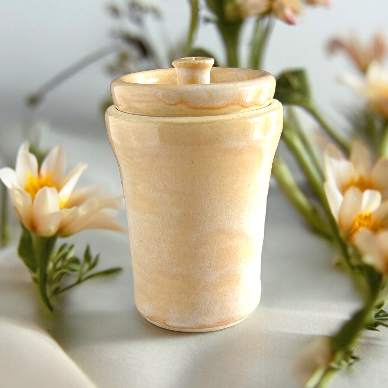 Ceramic store Jar With Lid, Wheel Turned Pottery Jar