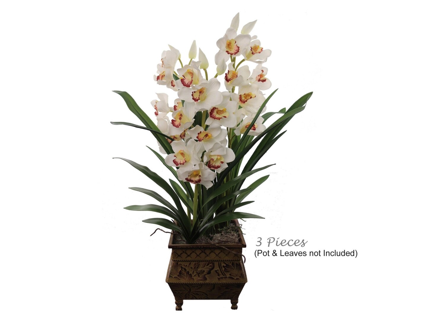 Set of 2 Cream Orchid Stems 30" Real Touch by Floral Home