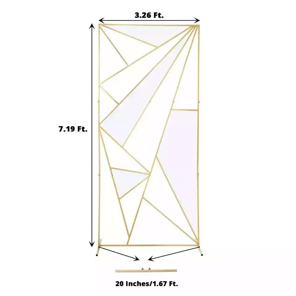 GOLD ft Rectangular Geometric Metal Arch Backdrop Stand